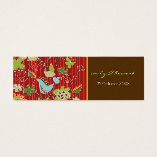 Customizable Red Floral Garden Profile Thank You / Gift Tag Business Card Template