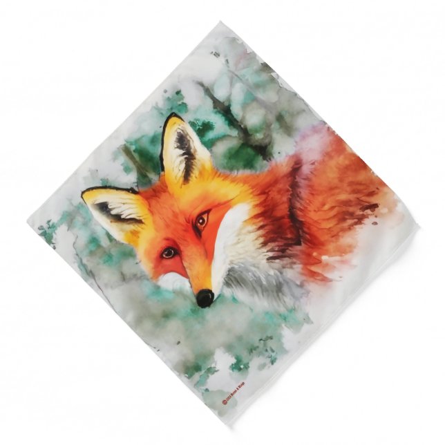 Whimsical Red Fox Bandana (Front)