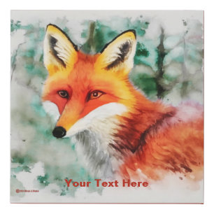 Whimsical Red Fox Faux Canvas Print