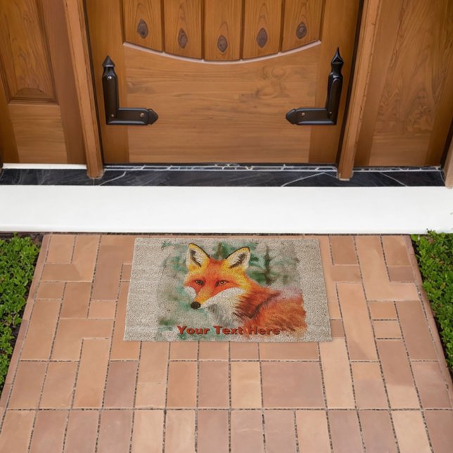 Whimsical Red Fox Fiber Doormat (Insitu (Outdoor))