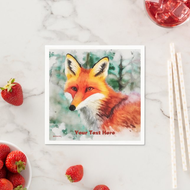 Whimsical Red Fox Napkins (Insitu)