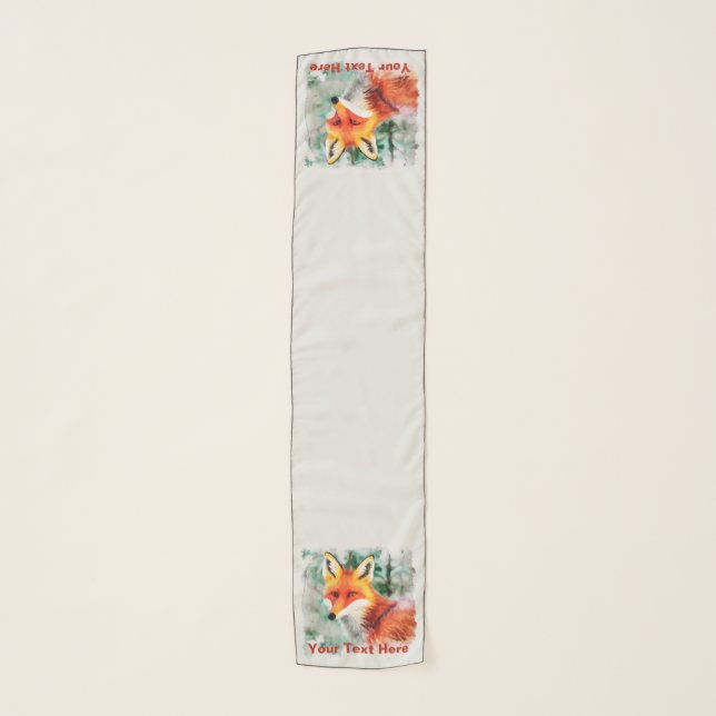 Whimsical Red Fox Scarf (Front)