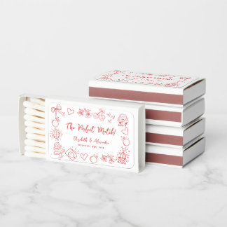 Whimsical Red Hand Drawn Perfect Match Wedding