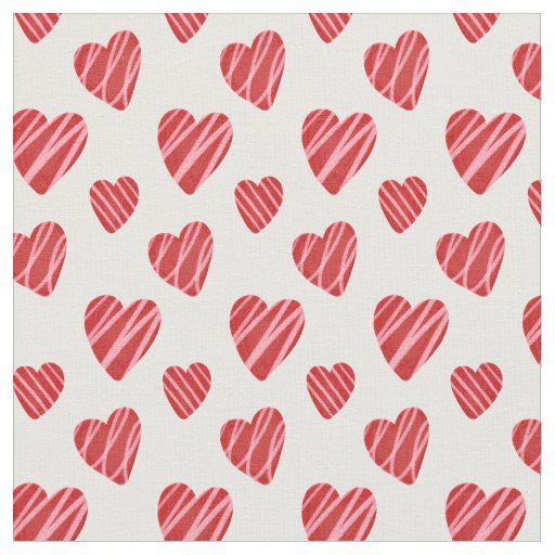 valentines day fabric red hearts on Fabric