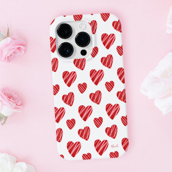 Whimsical Red Hearts Valentine's Day Personalized Iphone 13 Pro Case by printcreekstudio at Zazzle