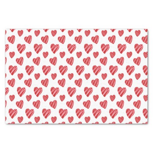 Whimsical Red Hearts Valentines Day Tissue Paper