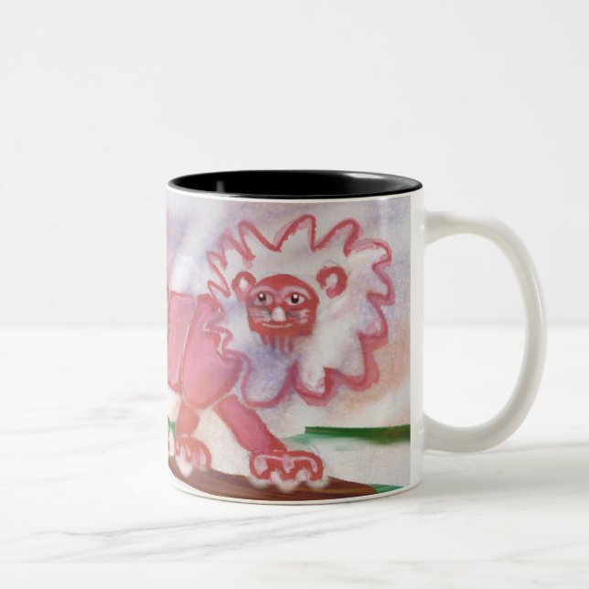 whimsical red lion coffee mug woodland animal (Right)