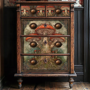 Whimsical Red Mushroom Nature Folk Art Crafting Tissue Paper