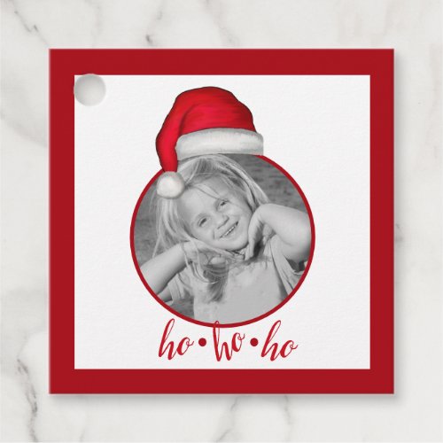 Whimsical Red Painted Santa Hat Favor Tags