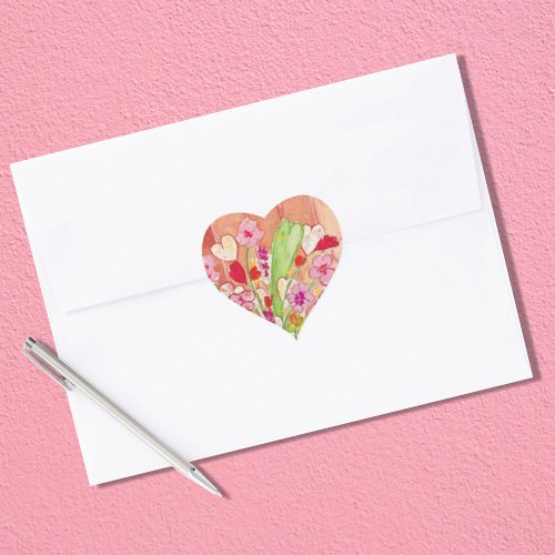 Whimsical Red Painting Heart Sticker