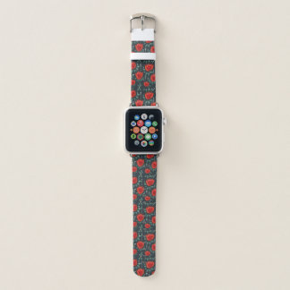 Whimsical Red Tulips Floral Art – Abstract Spring Apple Watch Band