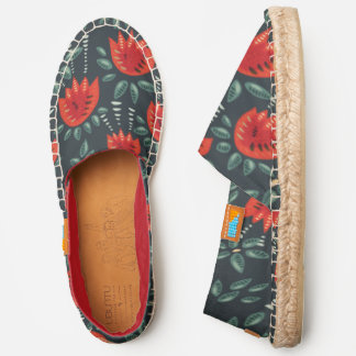 Whimsical Red Tulips Floral Art – Abstract Spring Espadrilles