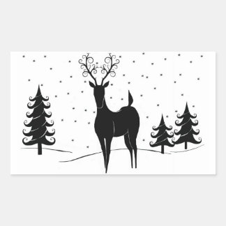 Whimsical Reindeer Rectangular Sticker