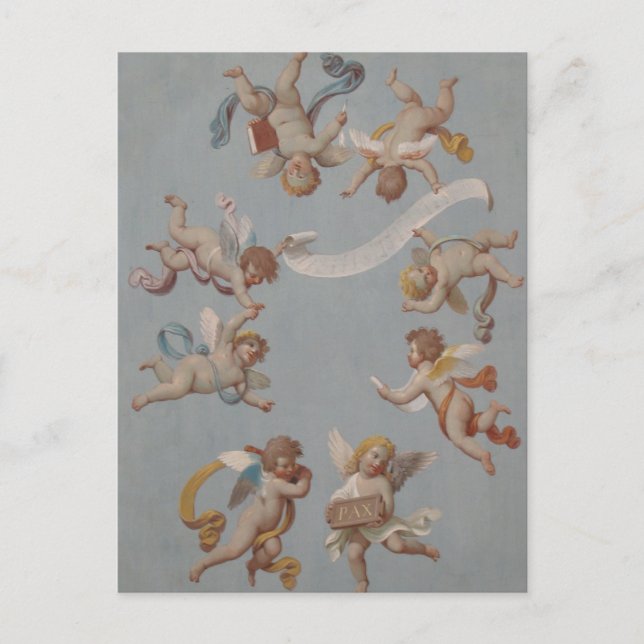 Whimsical Renaissance Cherub Angels Postcard (Front)