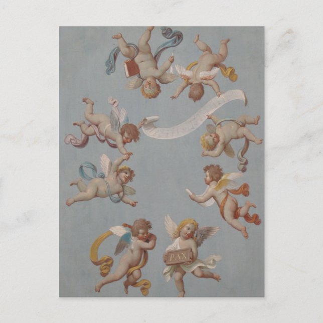 Whimsical Renaissance Cherub Angels Postcard (Front)