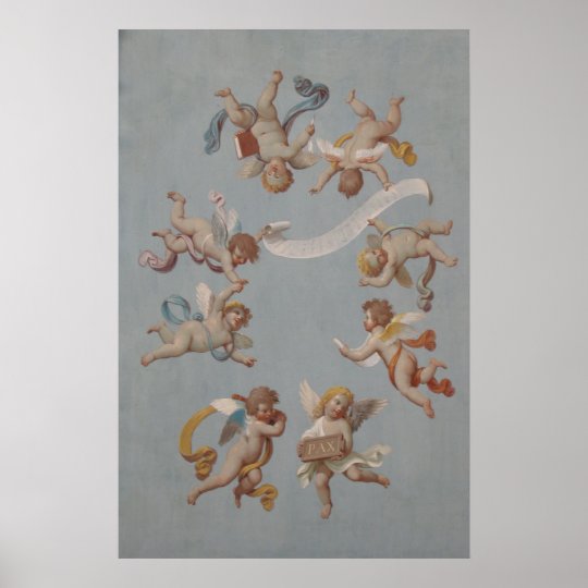 Whimsical Renaissance Cherub Angels Poster | Zazzle.com