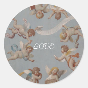Whimsical Renaissance Cherubs Classic Round Sticker
