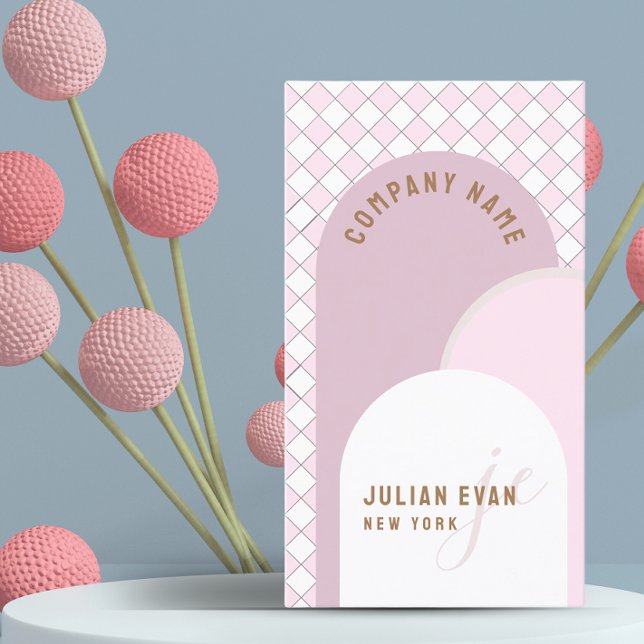 Whimsical Retro Arch Dusty Pink Business Card (Creator Uploaded)
