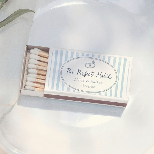 Whimsical Retro Blue The Perfect Match Wedding (Creator Uploaded)