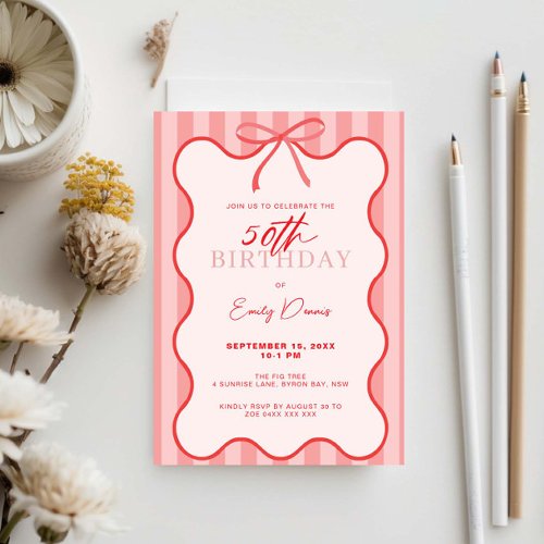 Whimsical Retro Border 50th Birthday Party