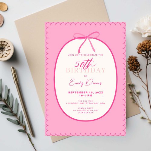 Whimsical Retro Border 50th Birthday Party