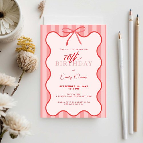 Whimsical Retro Border 70th Birthday Party