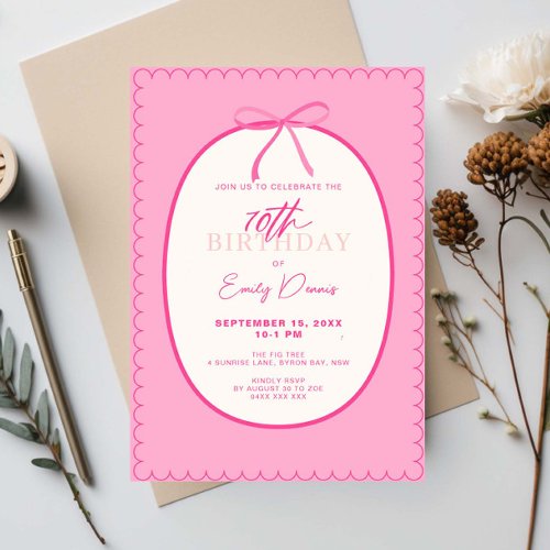 Whimsical Retro Border 70th Birthday Party