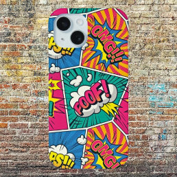 Whimsical Retro Comic Explosion iPhone 15 Case