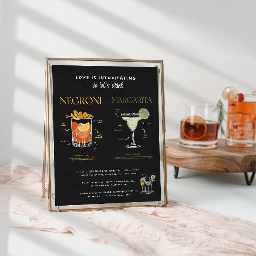 Whimsical Retro Doodle Art  Signature Drink Poster