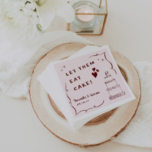 Whimsical Retro Doodle Art Wedding Napkins