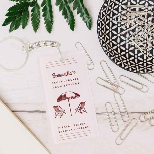 Whimsical Retro Doodle | Bachelorette Weekend Keychain (Creator Uploaded)