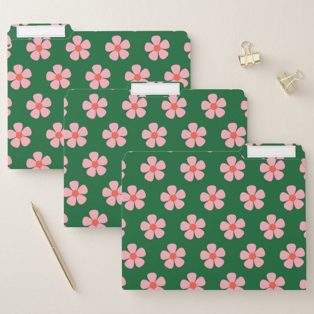 Whimsical Retro Flower Patterns for Spring Summer File Folder (Set)