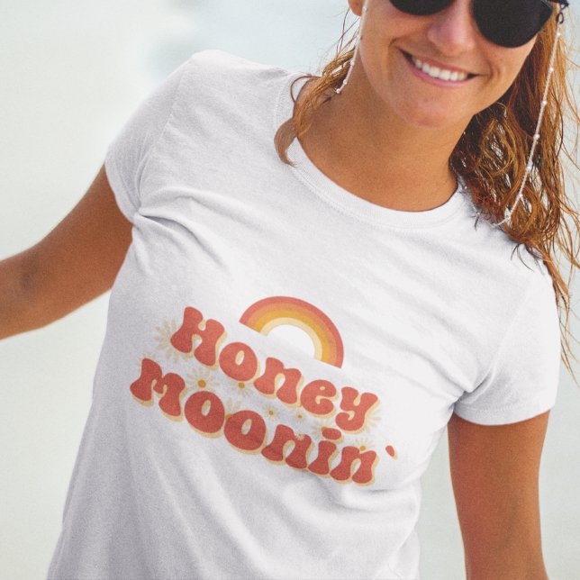 Whimsical Retro Font Honeymoonin` Gift for Bride T-Shirt (Creator Uploaded)