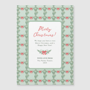 Whimsical Retro   Merry Christmas Magnetic Card