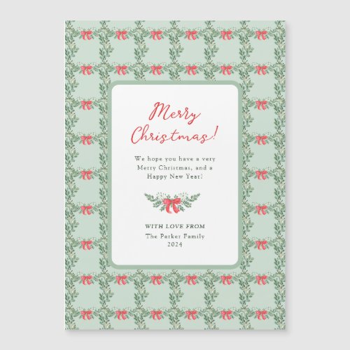 Whimsical Retro  Merry Christmas Magnetic Card
