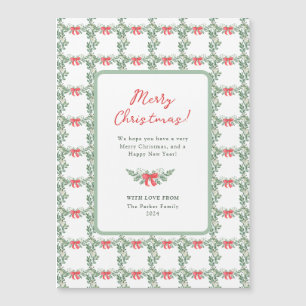 Whimsical Retro Merry Christmas Magnetic Card