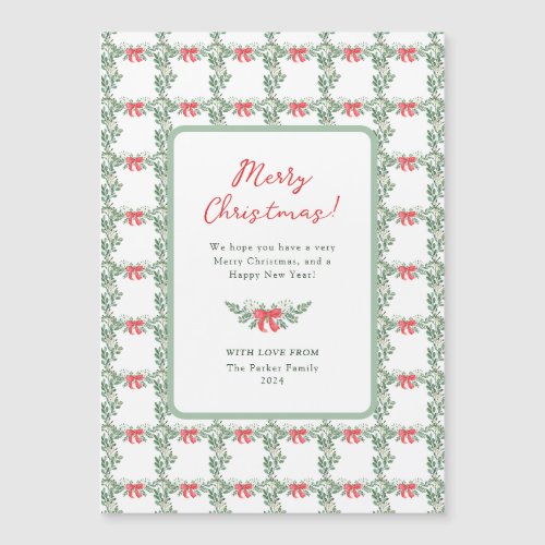 Whimsical Retro  Merry Christmas Magnetic Card