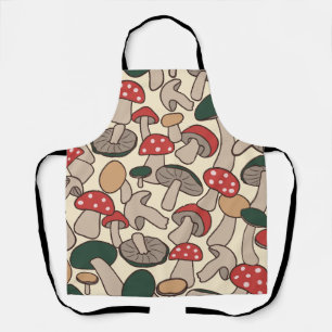 Whimsical Retro Woodland Mushroom Apron