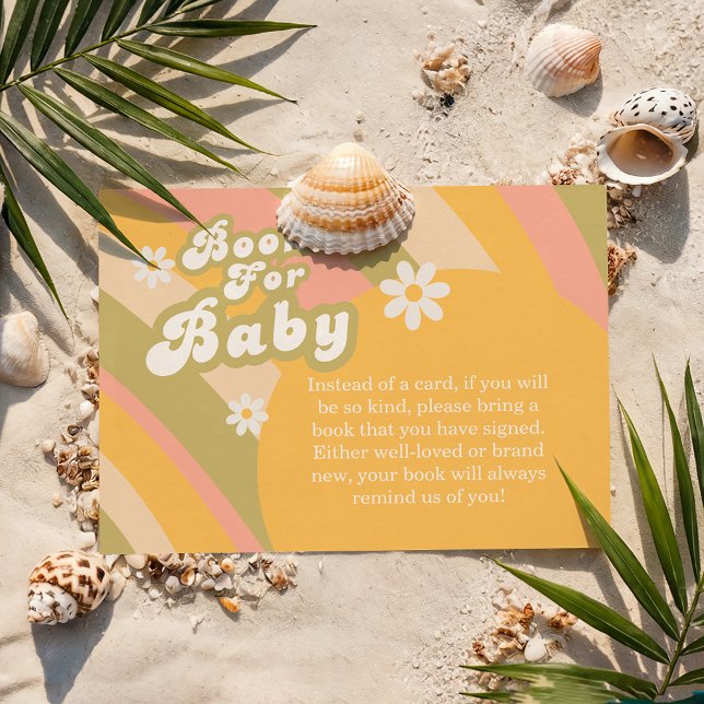 Whimsical Retro Yellow Boy Book Request Baby Enclosure Card (Creator Uploaded)