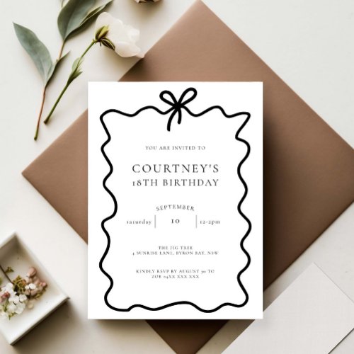 Whimsical Ribbon Bow 18th Birthday Party