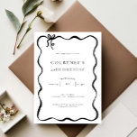 Whimsical Ribbon Bow 40th Birthday Party Invitation<br><div class="desc">This whimsical birthday party invitation features a cute dainty hand drawn bow and simple text. For more advanced customisation of this design,  e.g. changing layout,  font or text size please click the "CUSTOMIZE" button above. Please contact me for any questions!</div>