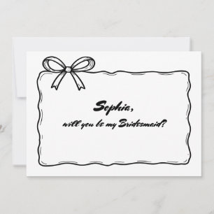 Whimsical Ribbon Bow Will You Be My Bridesmaid Invitation
