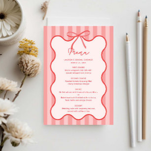 Whimsical Ribbon bridal shower menu with name