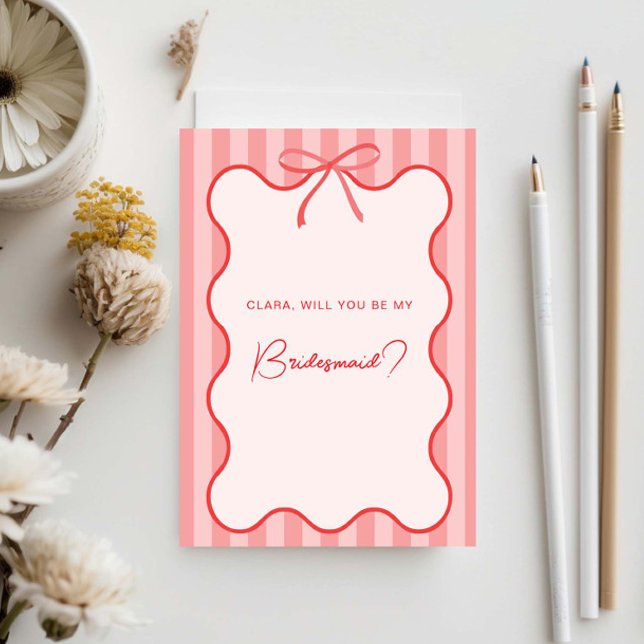 Whimsical Ribbon bridesmaid card (Creator Uploaded)