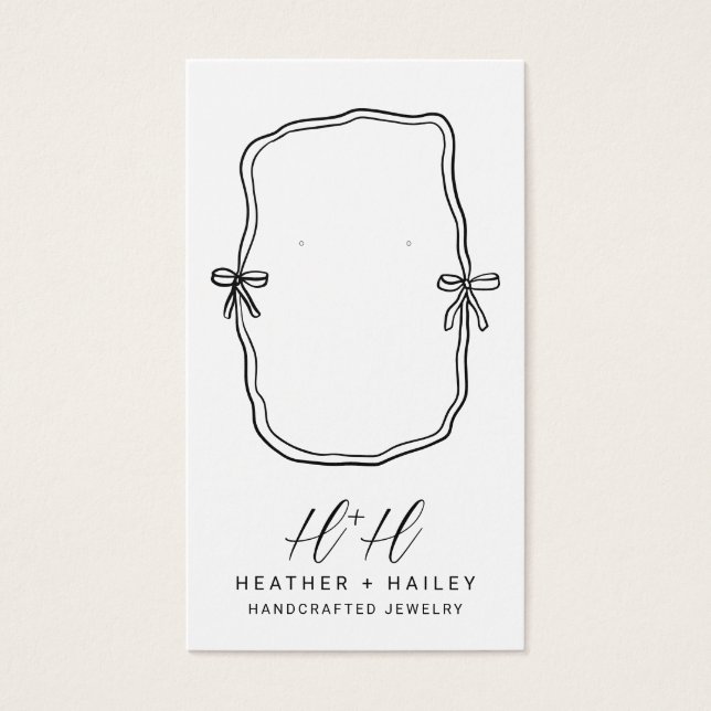 Whimsical Ribbon Handcrafted Jewelry Display Cards (Front)