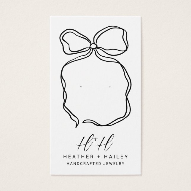 Whimsical Ribbon Handcrafted Jewelry Display Cards (Front)