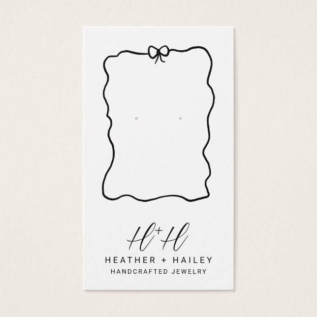 Whimsical Ribbon Handcrafted Jewelry Display Cards (Front)