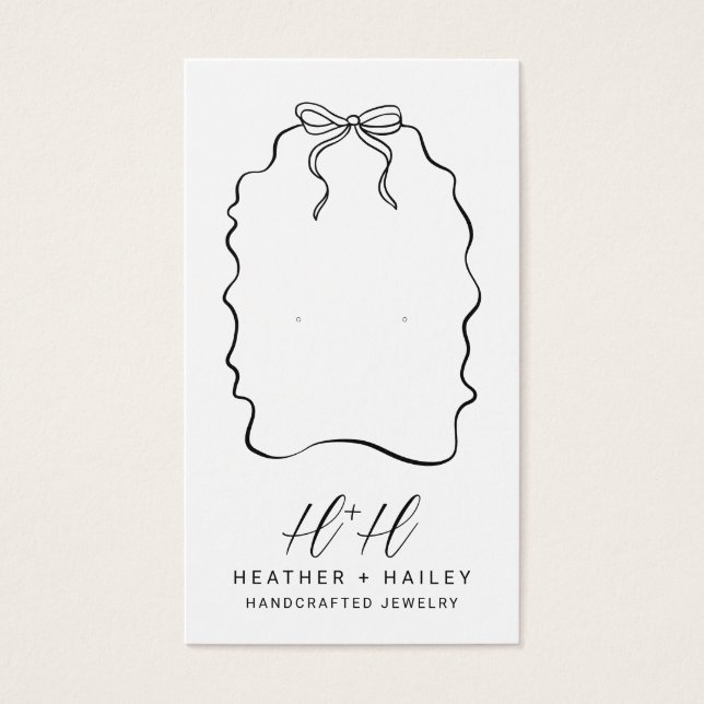 Whimsical Ribbon Handcrafted Jewelry Display Cards (Front)