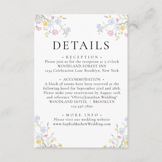 Whimsical Rococo Floral Crest Wedding Details Enclosure Card (Front)