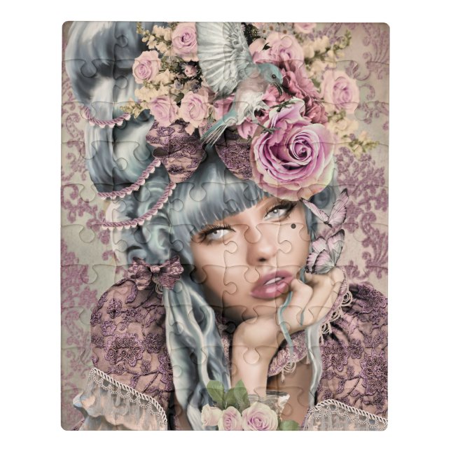 Whimsical Rococo Vibrant Novelty Gift Puzzle (Puzzle Vertical)